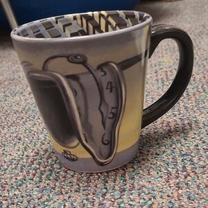 Like New DALI Museum "The "Melting Clock"Gray Surrealist Ceramic Mug
